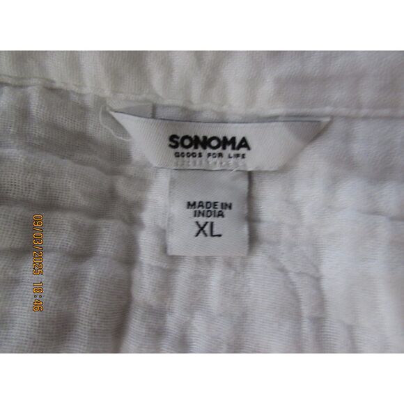 Sonoma goods for life size xl white button up blouse top white 100% cotton - Picture 6 of 7